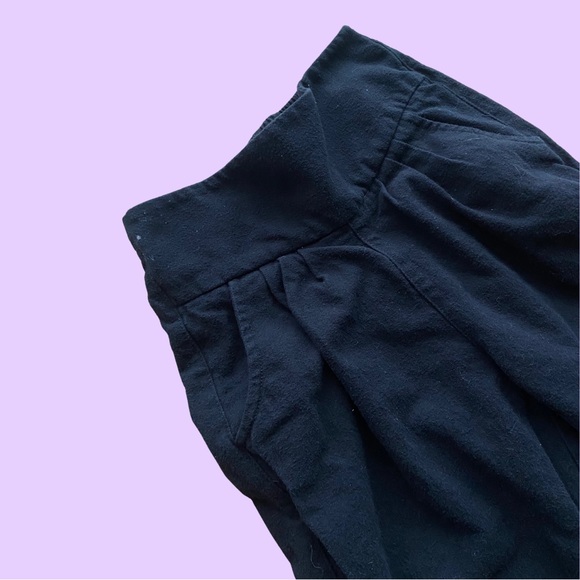 Amazing vintage y2k black cropped wide leg thick cotton pants 🔥 - Picture 3 of 4